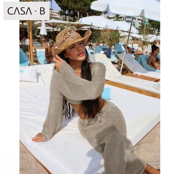 CASA B Dresses & Skirts - NEW💫to CASA B| The Sirena Shimmering Gold Two-Piece Cover Up Set